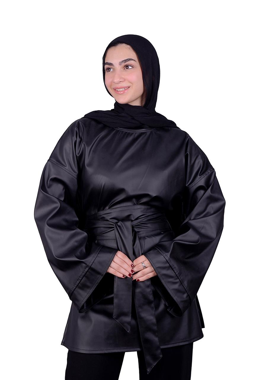 The Diva Leather Top Black