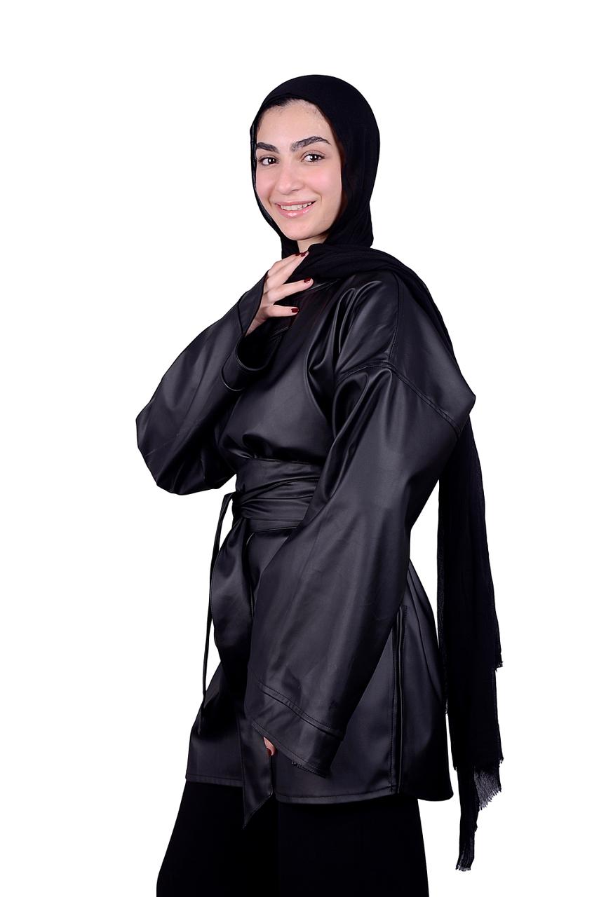 The Diva Leather Top Black